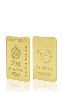 Lingotto Oro 24Kt da 20 gr. per Cresima  - Idea Regalo Eventi Celebrativi - IGE Gold